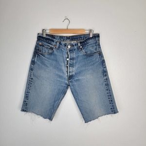 Vintage Levi's 501 XX Distressed Cutoff Bermuda Jean Shorts Sz. 32W